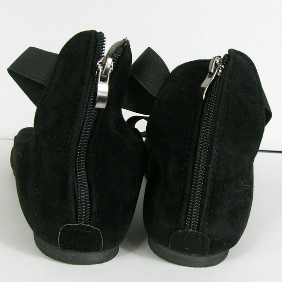 1 LEFT Rebel Black Suede Ballet Flat w Ankle Strap - Picture 6 of 7